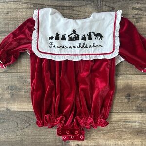 Red Velvet Nativity Bodysuit